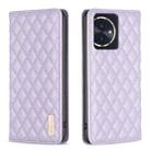 For Honor 100 Diamond Lattice Magnetic Leather Flip Phone Case(Purple) - 1