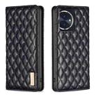 For Honor 100 Diamond Lattice Magnetic Leather Flip Phone Case(Black) - 1