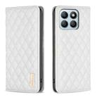 For Honor X8b Diamond Lattice Magnetic Leather Flip Phone Case(White) - 1