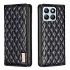 For Honor X8b Diamond Lattice Magnetic Leather Flip Phone Case(Black) - 1