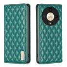 For Honor X9b/Magic6 Lite 5G Diamond Lattice Magnetic Leather Flip Phone Case(Green) - 1