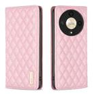 For Honor X9b/Magic6 Lite 5G Diamond Lattice Magnetic Leather Flip Phone Case(Pink) - 1