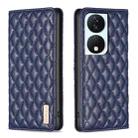 For Honor X7b Diamond Lattice Magnetic Leather Flip Phone Case(Blue) - 1