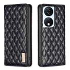 For Honor X7b Diamond Lattice Magnetic Leather Flip Phone Case(Black) - 1