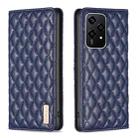 For Honor 200 Lite Global Diamond Lattice Magnetic Leather Flip Phone Case(Blue) - 1