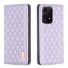 For Honor 200 Lite Global Diamond Lattice Magnetic Leather Flip Phone Case(Purple) - 1