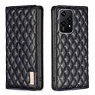 For Honor 200 Lite Global Diamond Lattice Magnetic Leather Flip Phone Case(Black) - 1