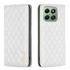 For Honor X6b Diamond Lattice Magnetic Leather Flip Phone Case(White) - 1