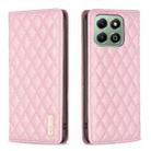 For Honor X6b Diamond Lattice Magnetic Leather Flip Phone Case(Pink) - 1