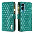 For Honor 90 Lite/X50i Diamond Lattice Zipper Wallet Leather Flip Phone Case(Green) - 1