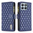 For Honor X8b Diamond Lattice Zipper Wallet Leather Flip Phone Case(Blue) - 1