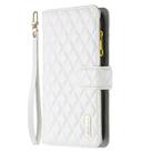 For Honor X8b Diamond Lattice Zipper Wallet Leather Flip Phone Case(White) - 2