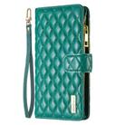 For Honor X8b Diamond Lattice Zipper Wallet Leather Flip Phone Case(Green) - 2
