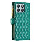 For Honor X8b Diamond Lattice Zipper Wallet Leather Flip Phone Case(Green) - 3