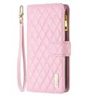 For Honor X8b Diamond Lattice Zipper Wallet Leather Flip Phone Case(Pink) - 2