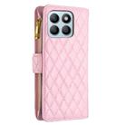 For Honor X8b Diamond Lattice Zipper Wallet Leather Flip Phone Case(Pink) - 3