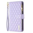 For Honor X8b Diamond Lattice Zipper Wallet Leather Flip Phone Case(Purple) - 2