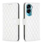 For Honor 90 Lite/X50i Diamond Lattice Wallet Flip Leather Phone Case(White) - 1