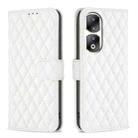 For Honor 90 Pro Diamond Lattice Wallet Flip Leather Phone Case(White) - 1