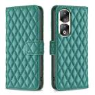 For Honor 90 Pro Diamond Lattice Wallet Flip Leather Phone Case(Green) - 1