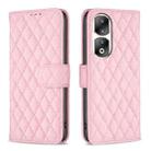 For Honor 90 Pro Diamond Lattice Wallet Flip Leather Phone Case(Pink) - 1