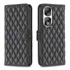 For Honor 90 Pro Diamond Lattice Wallet Flip Leather Phone Case(Black) - 1