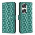 For Honor 90 5G Diamond Lattice Wallet Flip Leather Phone Case(Green) - 1