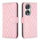 For Honor 90 5G Diamond Lattice Wallet Flip Leather Phone Case(Pink) - 1