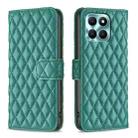 For Honor X6a Diamond Lattice Wallet Flip Leather Phone Case(Green) - 1