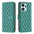 For Honor X7a Diamond Lattice Wallet Flip Leather Phone Case(Green) - 1