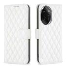 For Honor 100 Pro Diamond Lattice Wallet Flip Leather Phone Case(White) - 1