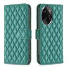 For Honor 100 Pro Diamond Lattice Wallet Flip Leather Phone Case(Green) - 1