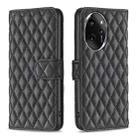 For Honor 100 Pro Diamond Lattice Wallet Flip Leather Phone Case(Black) - 1