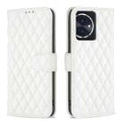 For Honor 100 Diamond Lattice Wallet Flip Leather Phone Case(White) - 1