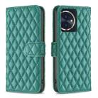 For Honor 100 Diamond Lattice Wallet Flip Leather Phone Case(Green) - 1