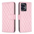 For Honor 100 Diamond Lattice Wallet Flip Leather Phone Case(Pink) - 1