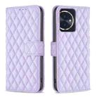 For Honor 100 Diamond Lattice Wallet Flip Leather Phone Case(Purple) - 1