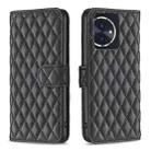 For Honor 100 Diamond Lattice Wallet Flip Leather Phone Case(Black) - 1