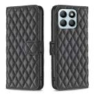 For Honor X8b Diamond Lattice Wallet Flip Leather Phone Case(Black) - 1