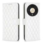 For Honor X9b/Magic6 Lite 5G Diamond Lattice Wallet Flip Leather Phone Case(White) - 1