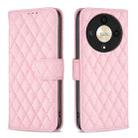 For Honor X9b/Magic6 Lite 5G Diamond Lattice Wallet Flip Leather Phone Case(Pink) - 1