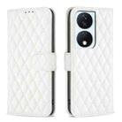 For Honor X7b Diamond Lattice Wallet Flip Leather Phone Case(White) - 1