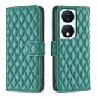 For Honor X7b Diamond Lattice Wallet Flip Leather Phone Case(Green) - 1