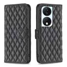 For Honor X7b Diamond Lattice Wallet Flip Leather Phone Case(Black) - 1