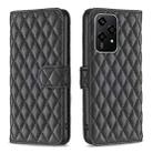 For Honor 200 Lite Global Diamond Lattice Wallet Flip Leather Phone Case(Black) - 1