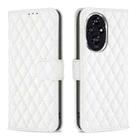 For Honor 200 Diamond Lattice Wallet Flip Leather Phone Case(White) - 1