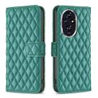 For Honor 200 Diamond Lattice Wallet Flip Leather Phone Case(Green) - 1