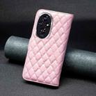 For Honor 200 Diamond Lattice Wallet Flip Leather Phone Case(Pink) - 3