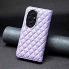 For Honor 200 Diamond Lattice Wallet Flip Leather Phone Case(Purple) - 3