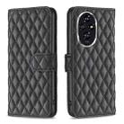 For Honor 200 Diamond Lattice Wallet Flip Leather Phone Case(Black) - 1